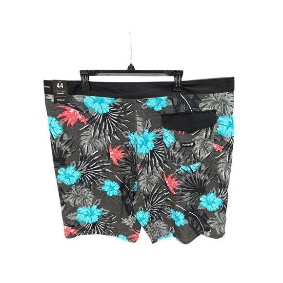 Hurley Mens Phantom Tropics Floral Boardshorts Size 44 Black With Turquoise Red - Picture 4 of 8